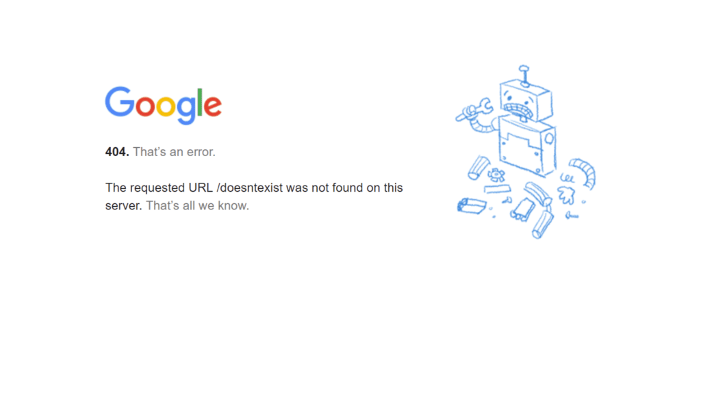 google 404 error page 1