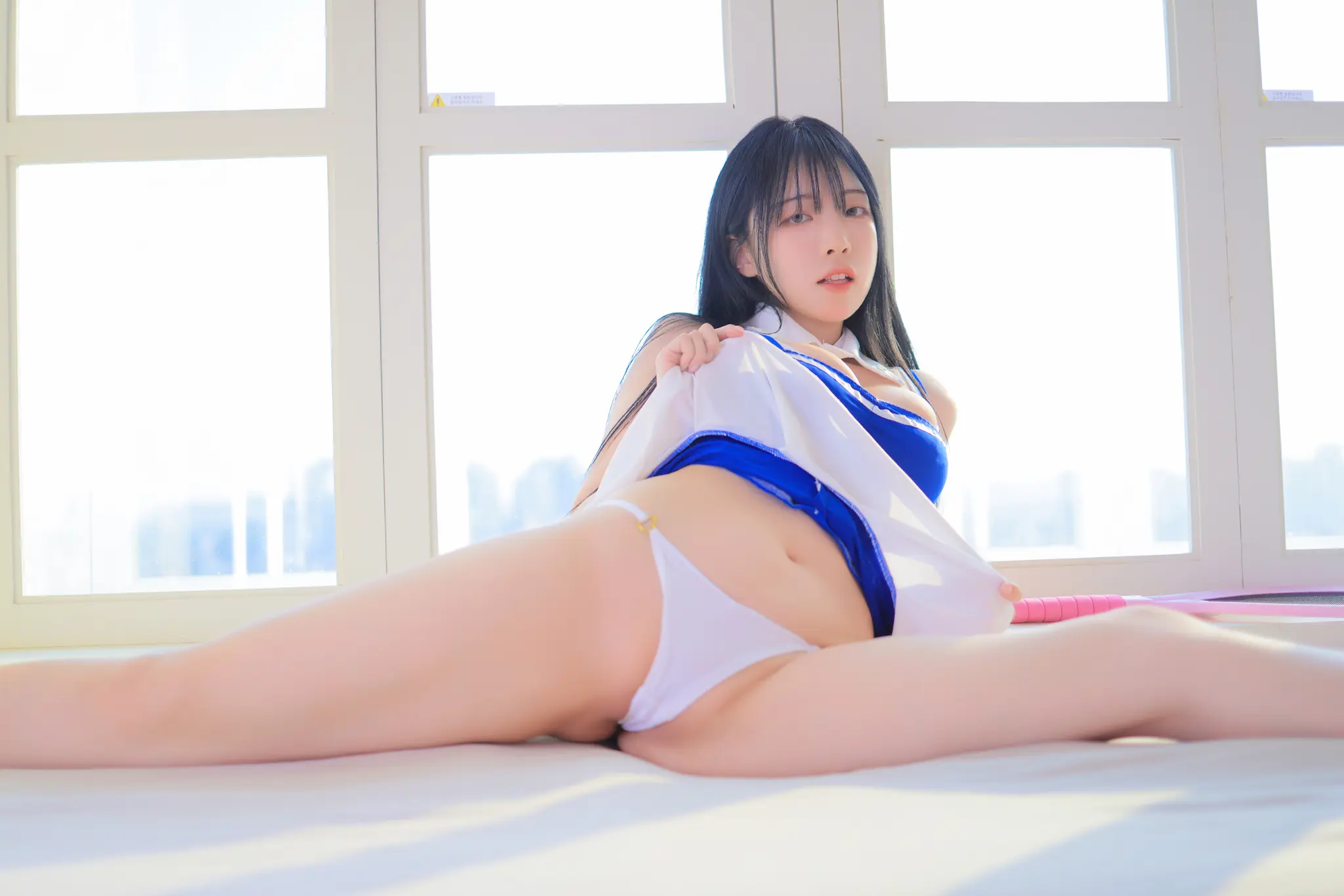 Rinajvlog | MomoRinaモモリナ - Blue and White Swimsuit